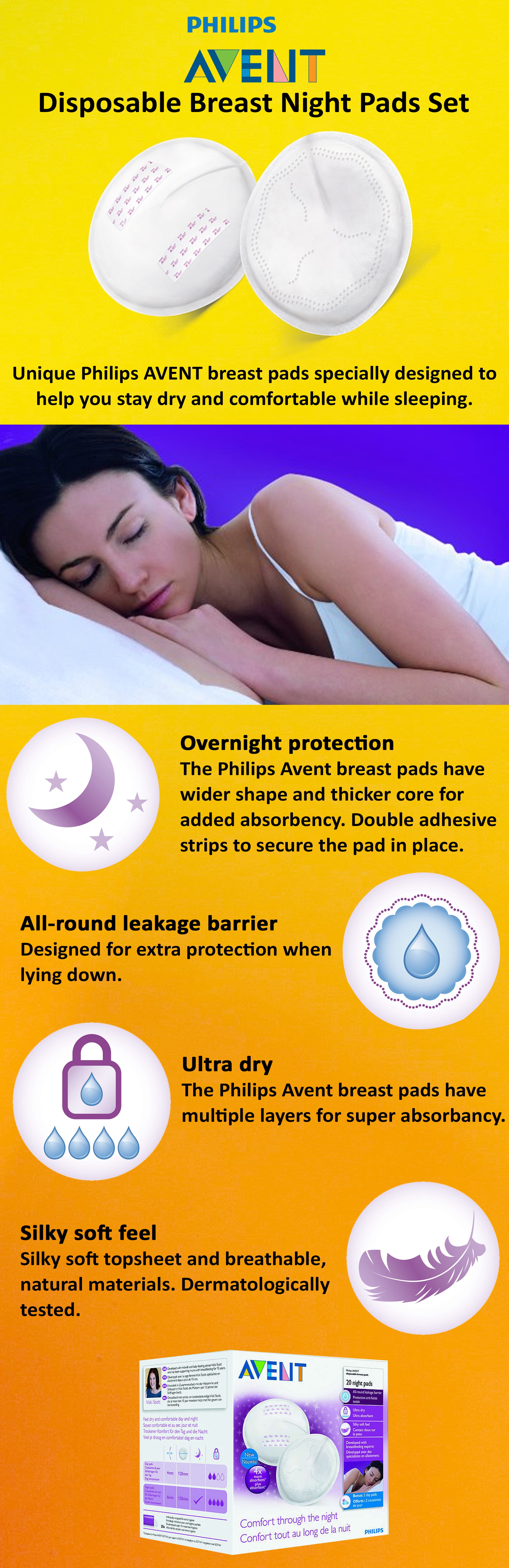 Disposable Breast Night Pads Set, 20 Count