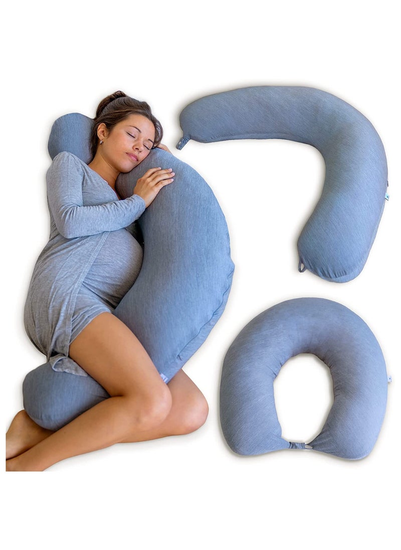 Pharmedoc Cooling Crescent Full Body Pillow - Dark Grey Cooling Fabric