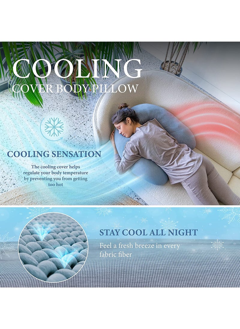 Pharmedoc Cooling Crescent Full Body Pillow - Dark Grey Cooling Fabric