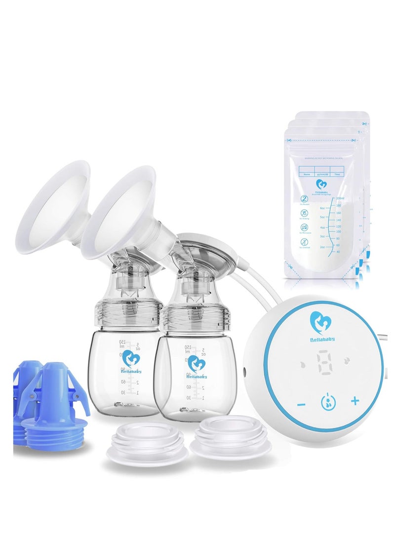 Bellababy Wearable Breast Pump Hands Free Low Noise, Breastfeeding Electric Breast Pump Comes with 24 mm Flange, 4 Modes & 6 Levels Suction, 1 Pack