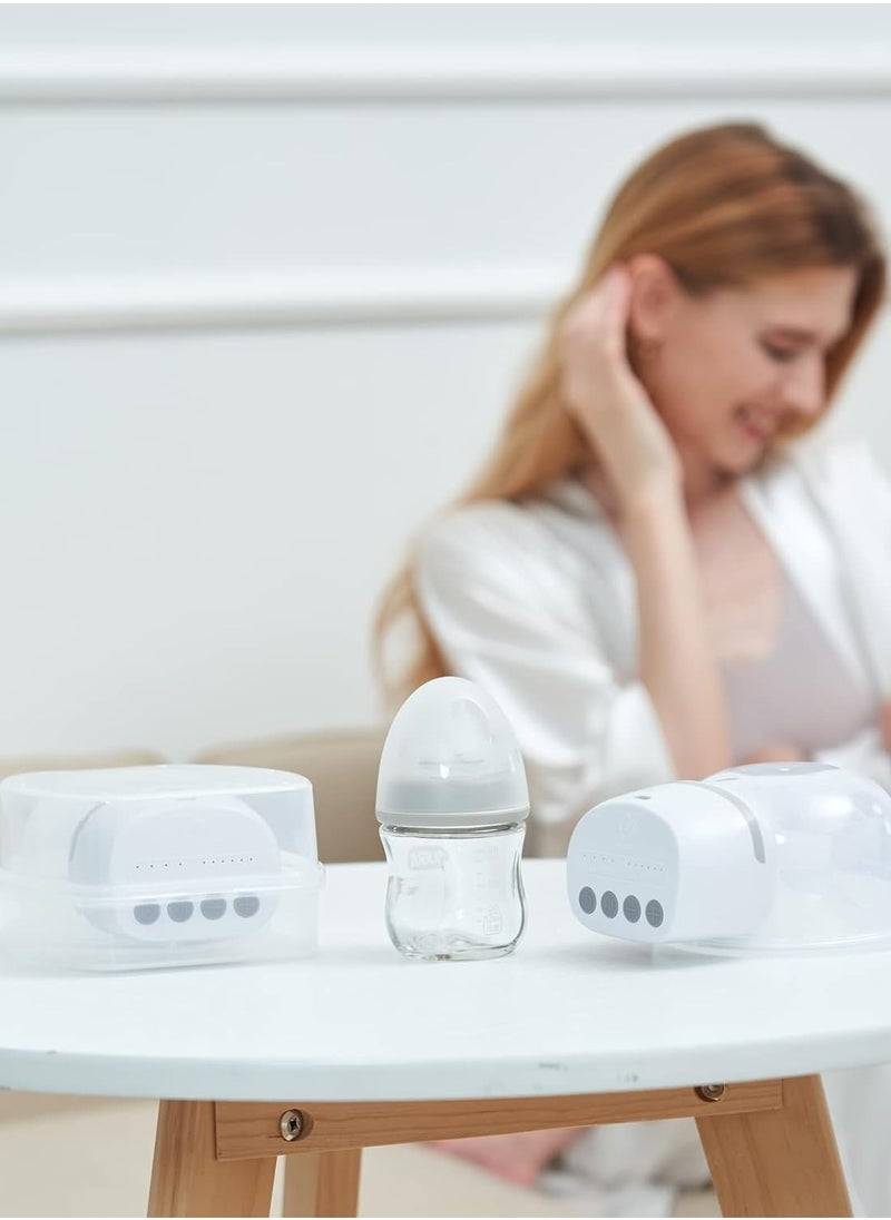 Bellababy Hands-Free Breast Pumps Wearable, Electric Double Breast Pumps Portable Wireless Low Noise, 4 Modes & 6 Levels Suction, Come with 24mm flanges and 17mm, 19mm, 21mm Inserts, 6 oz, 2 Packs