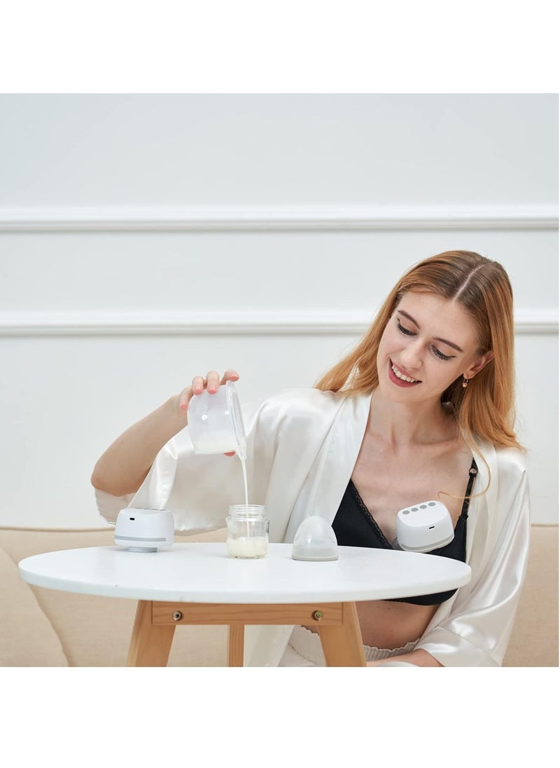 Bellababy Hands-Free Breast Pumps Wearable, Electric Double Breast Pumps Portable Wireless Low Noise, 4 Modes & 6 Levels Suction, Come with 24mm flanges and 17mm, 19mm, 21mm Inserts, 6 oz, 2 Packs