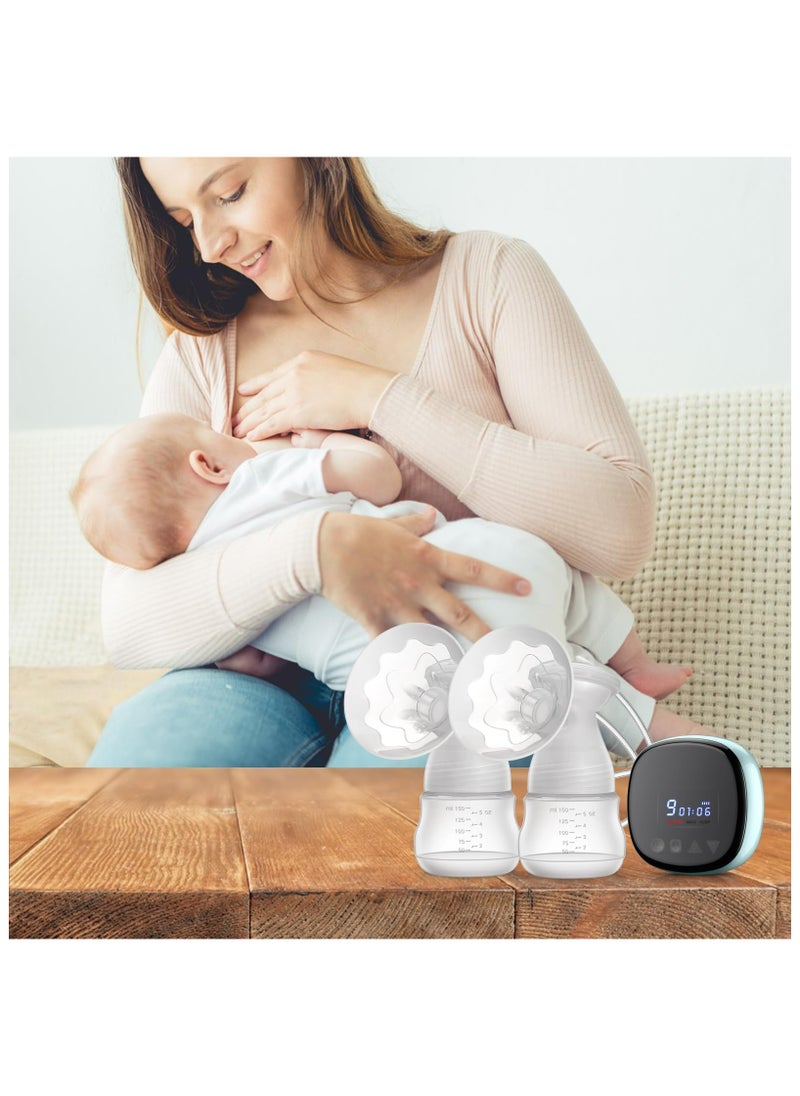 Electric Breast Pump with Bottle, Rechargeable Breast Pump 3 Modes and 27 Suction Levels, Quiet Breast Pump Portable with LED Touch Screen