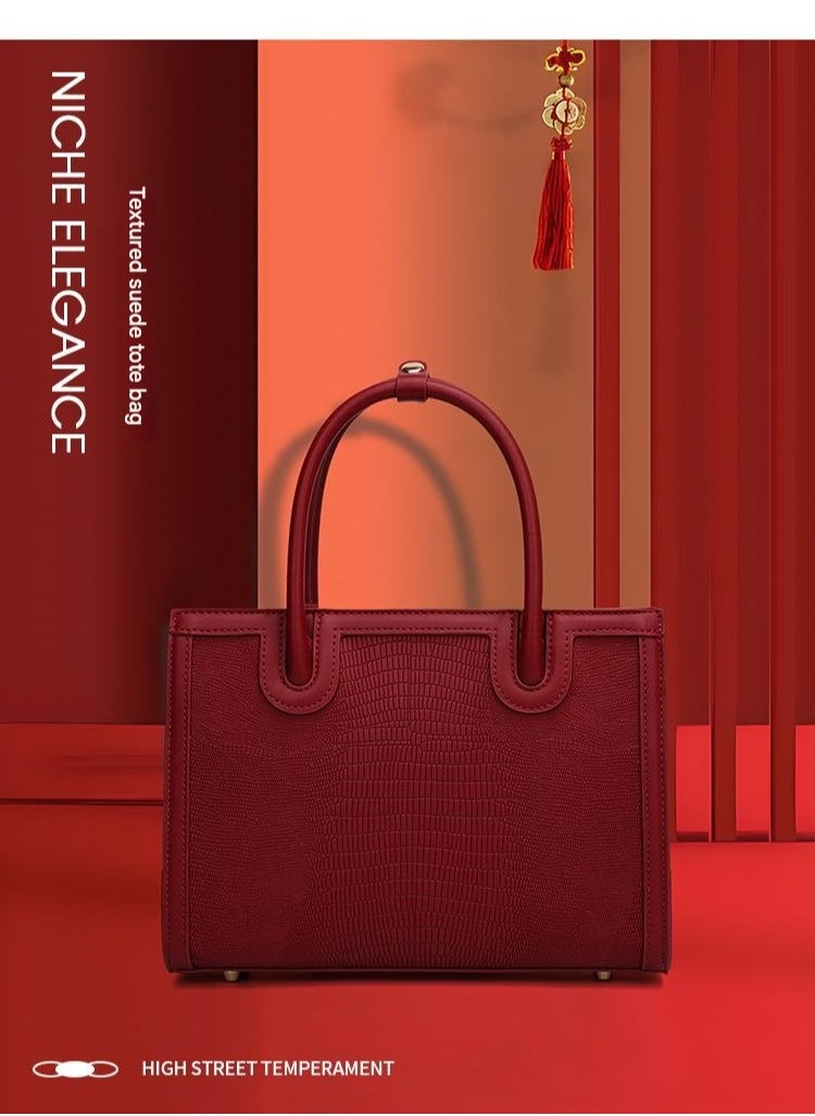 Mother's Day Gift Bag For Middle-Aged Women New Light Luxury Red Wedding Bag High-End And Happy Mother-In-Law Wedding