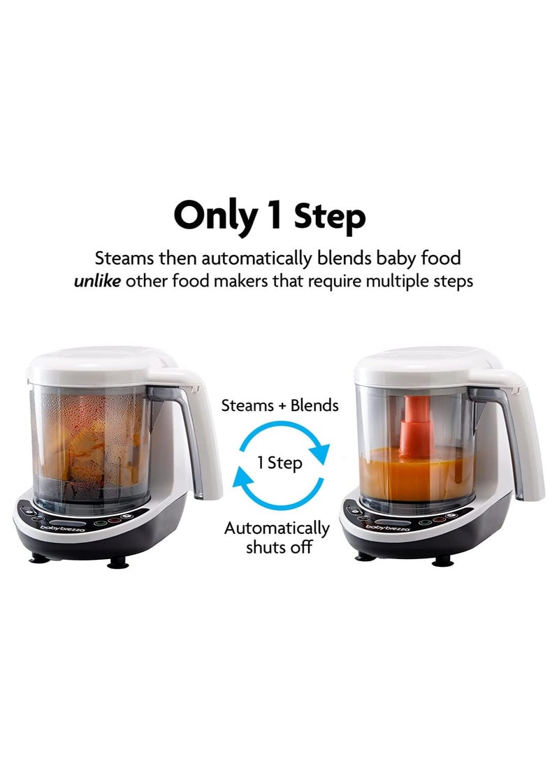 Baby Brezza One Step Baby Food Maker Deluxe – Cooker and Blender in One to Steam and Puree Baby Food for Pouches - Make Organic Food for Infants and Toddlers - Set Includes 3 Pouches and 3 Funnels