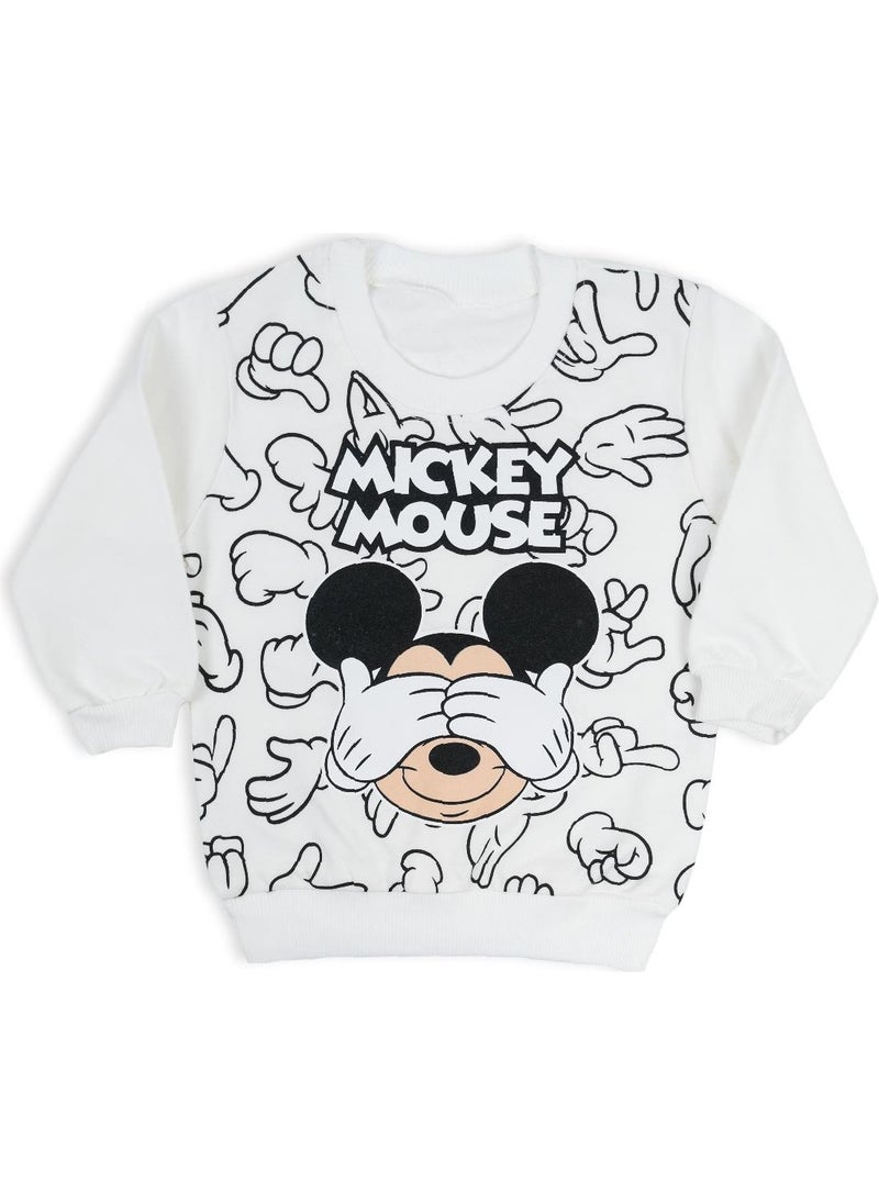 Boys Mickey Mouse Picture Printed 2-Piece Bottom Top Tracksuit Set