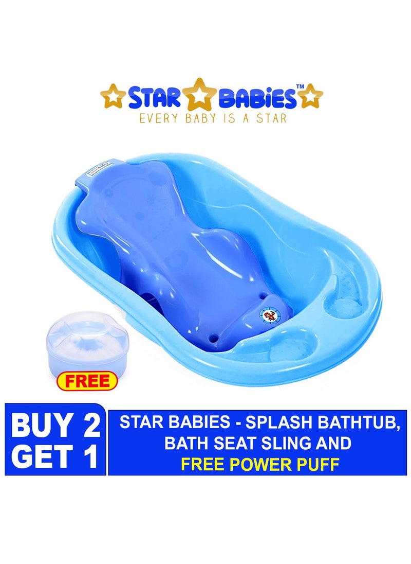 Sunbaby Buy 2 Get 1 (Sunbaby Splash Bathtub, Baby Sling with Powder Puff Free) - Blue