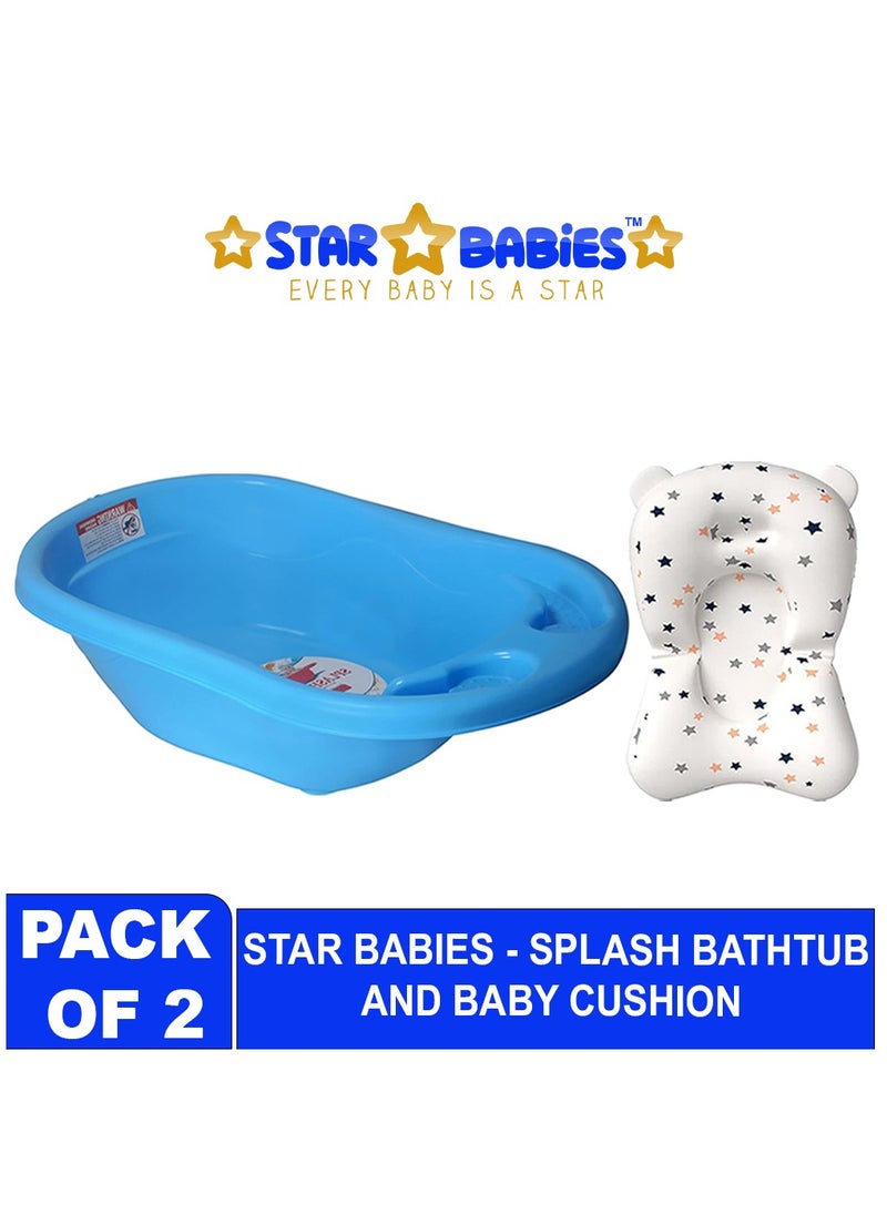 Sunbaby Buy 1 Get 1 (Sunbaby Splash Bathtub with Baby Cushion) - Blue