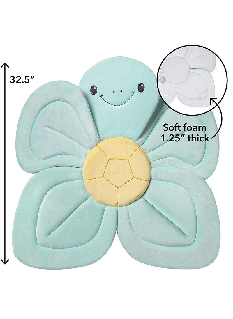 Nuby Turtle Baby Bath Cushion for Bathtub or Sink, Soft and Easy to Dry Fabric, 0-6 Months, Turquoise