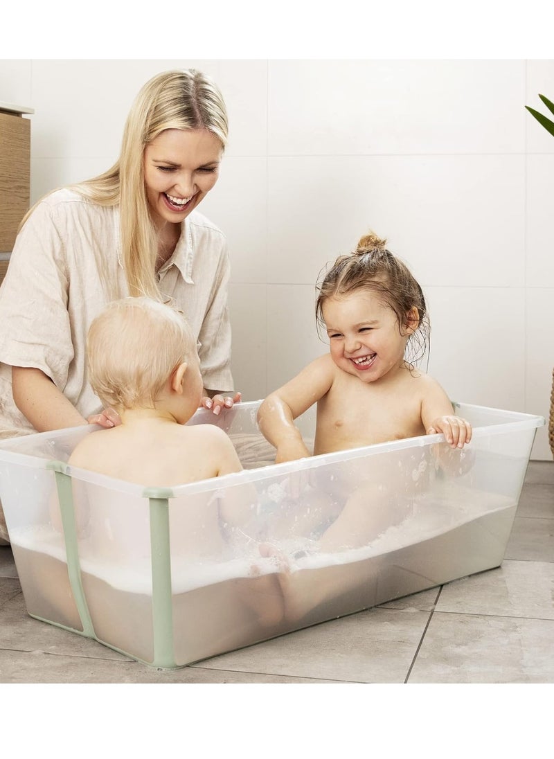 Stokke Flexi Bath X-Large, White - Spacious Foldable Baby Bathtub - Lightweight & Easy to Store - Convenient to Use at Home or Traveling - Best for Ages 0-6