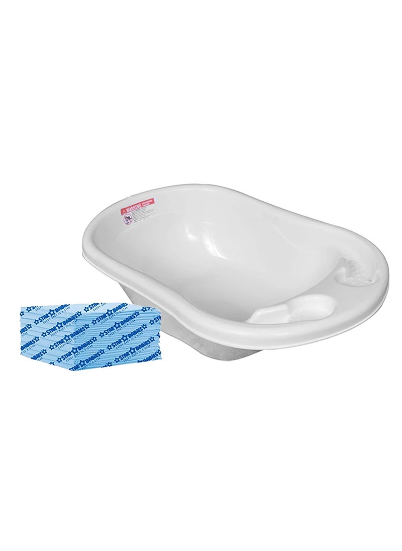 Sunbaby - Buy 1 Get 1 (Splash Bath Tub with Free 20pcs Disposable Changing mat- White