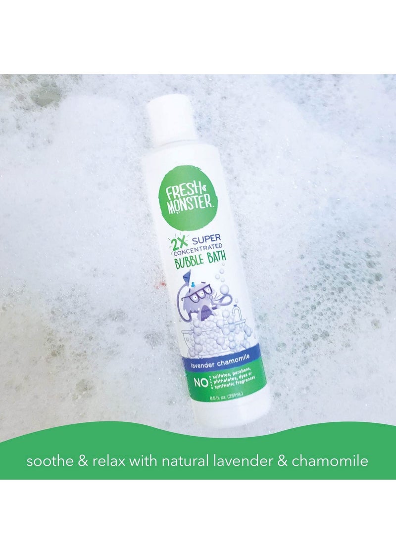 Fresh Monster Kids Foaming Bubble Bath | Hypoallergenic, Natural for Kids & Toddlers | Super Concentrated | Soothing Lavender Scent | Bath Time Essentials