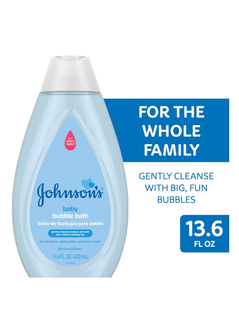 Johnson's Baby Bubble Bath for Gentle Baby Skin Care, Paraben-Free, Pediatrician-Tested, Hypoallergenic, Tear-Free, Dye-Phthalate & Sulfate-Free, 13.6 Fl Oz