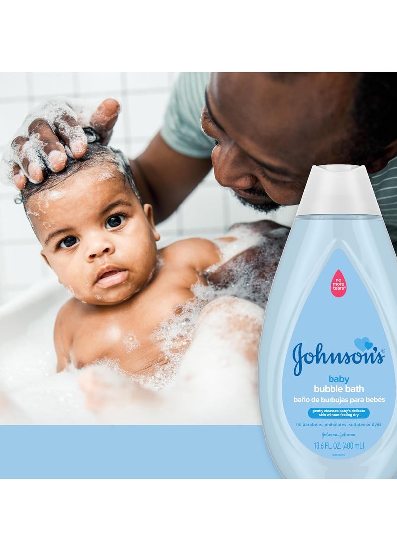 Johnson's Baby Bubble Bath for Gentle Baby Skin Care, Paraben-Free, Pediatrician-Tested, Hypoallergenic, Tear-Free, Dye-Phthalate & Sulfate-Free, 13.6 Fl Oz