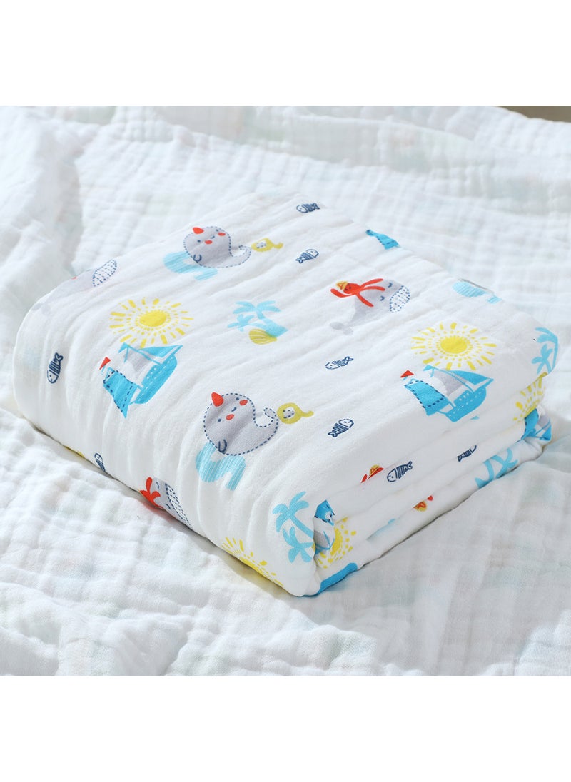 Baby Soft Cotton Gauze Swaddle Towel Dreaming of the Ocean