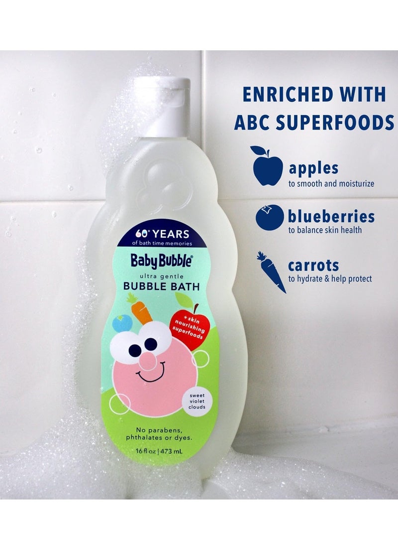 Mr. Bubble Baby Bubble Ultra Gentle Bubble Bath, Sweet Violet Clouds Scent, 16 oz., Pack of 2