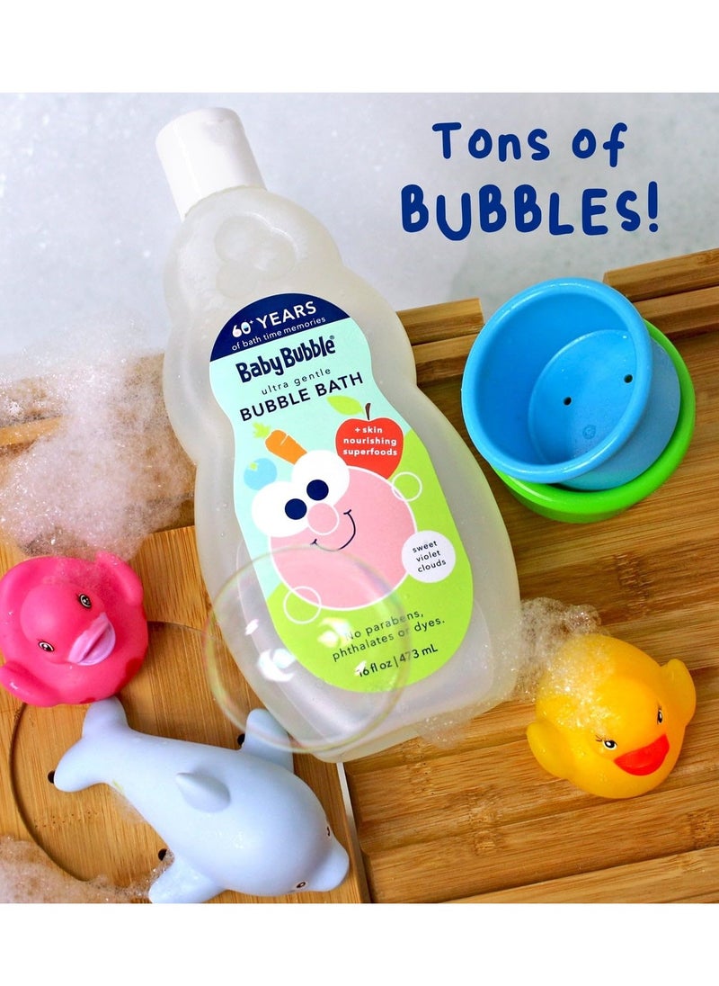 Mr. Bubble Baby Bubble Ultra Gentle Bubble Bath, Sweet Violet Clouds Scent, 16 oz., Pack of 2