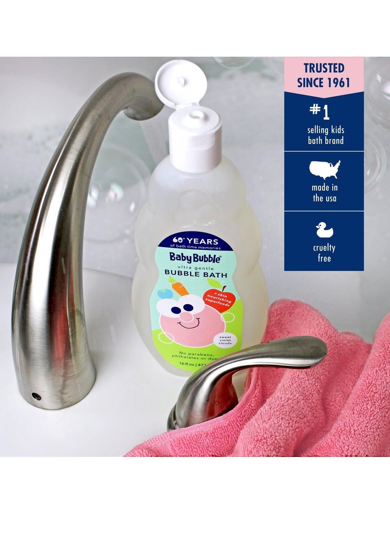 Mr. Bubble Baby Bubble Ultra Gentle Bubble Bath, Sweet Violet Clouds Scent, 16 oz., Pack of 2