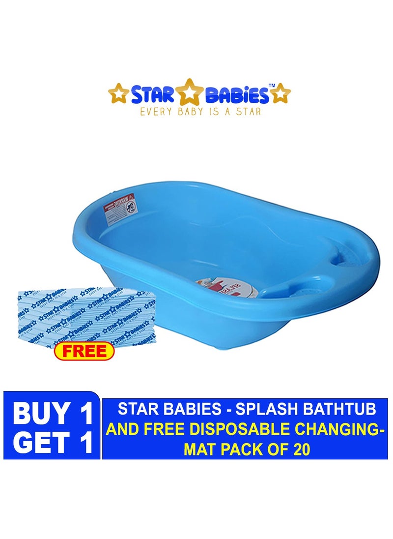 Sun baby - Buy 1 Get 1 (Splash Bathtub with Free 20pcs Disposable Changing mat- Blue