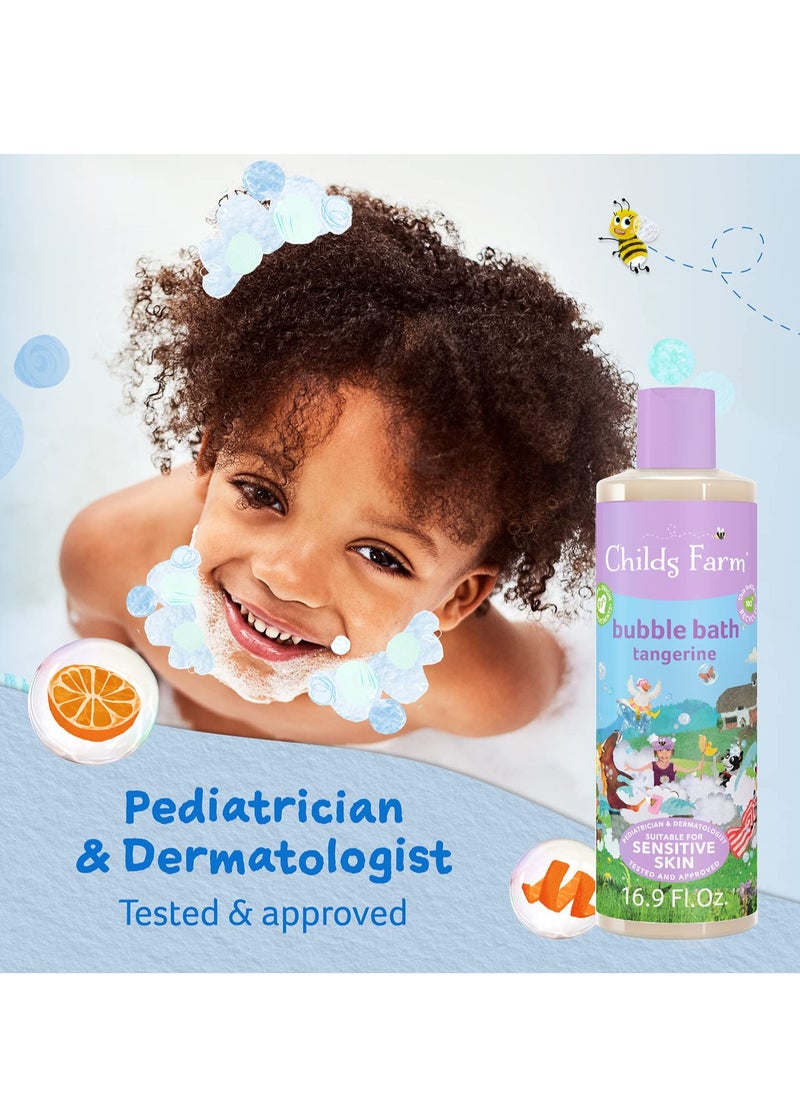 Childs Farm, Kids Bubble Bath for Dry, Sensitive Skin, Organic Tangerine, Gently Cleanses & Soothes, Vegan, Cruelty-Free, 16.9 fl oz