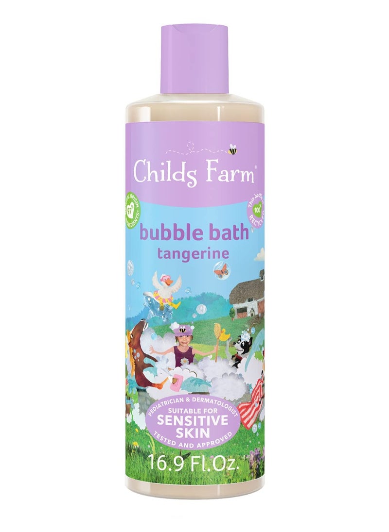 Childs Farm, Kids Bubble Bath for Dry, Sensitive Skin, Organic Tangerine, Gently Cleanses & Soothes, Vegan, Cruelty-Free, 16.9 fl oz