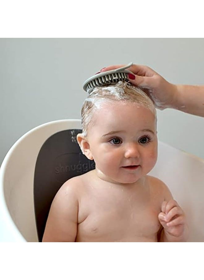 Baby Bath Brush | Soft Brush Helps To Massage Away Cradle Cap - Grey