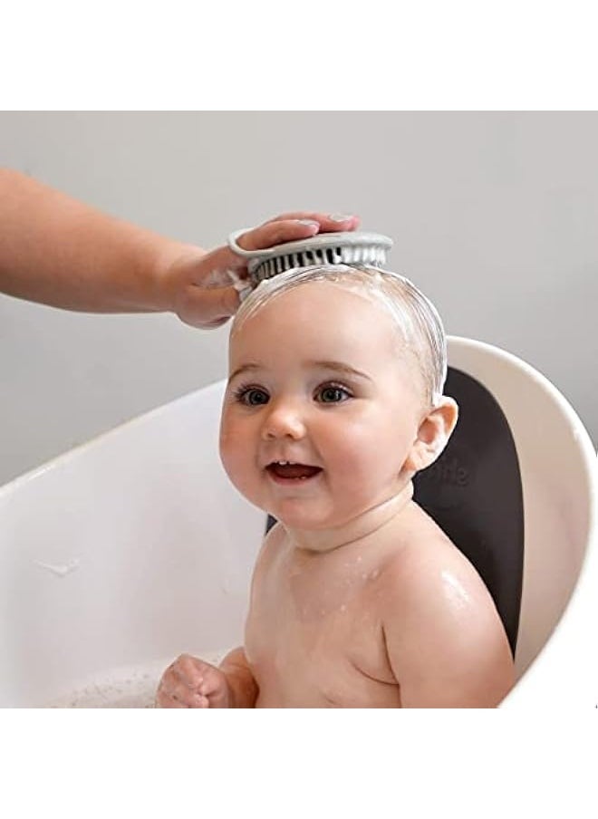 Baby Bath Brush | Soft Brush Helps To Massage Away Cradle Cap - Grey