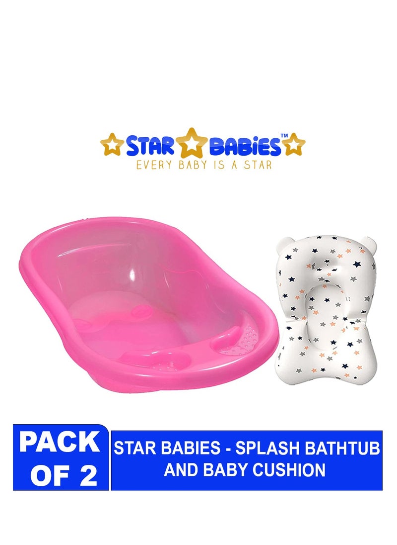 Sunbaby Buy 1 Get 1 (Sunbaby Splash Bathtub with Baby Cushion) - Pink