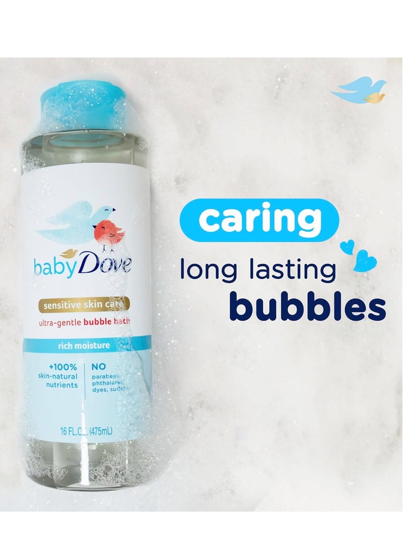 Baby Dove Bubble Bath Rich Moisture for nourished Skin and Bath time Fun Sensitive Skin Care with Skin-Natural nutrients 16 oz