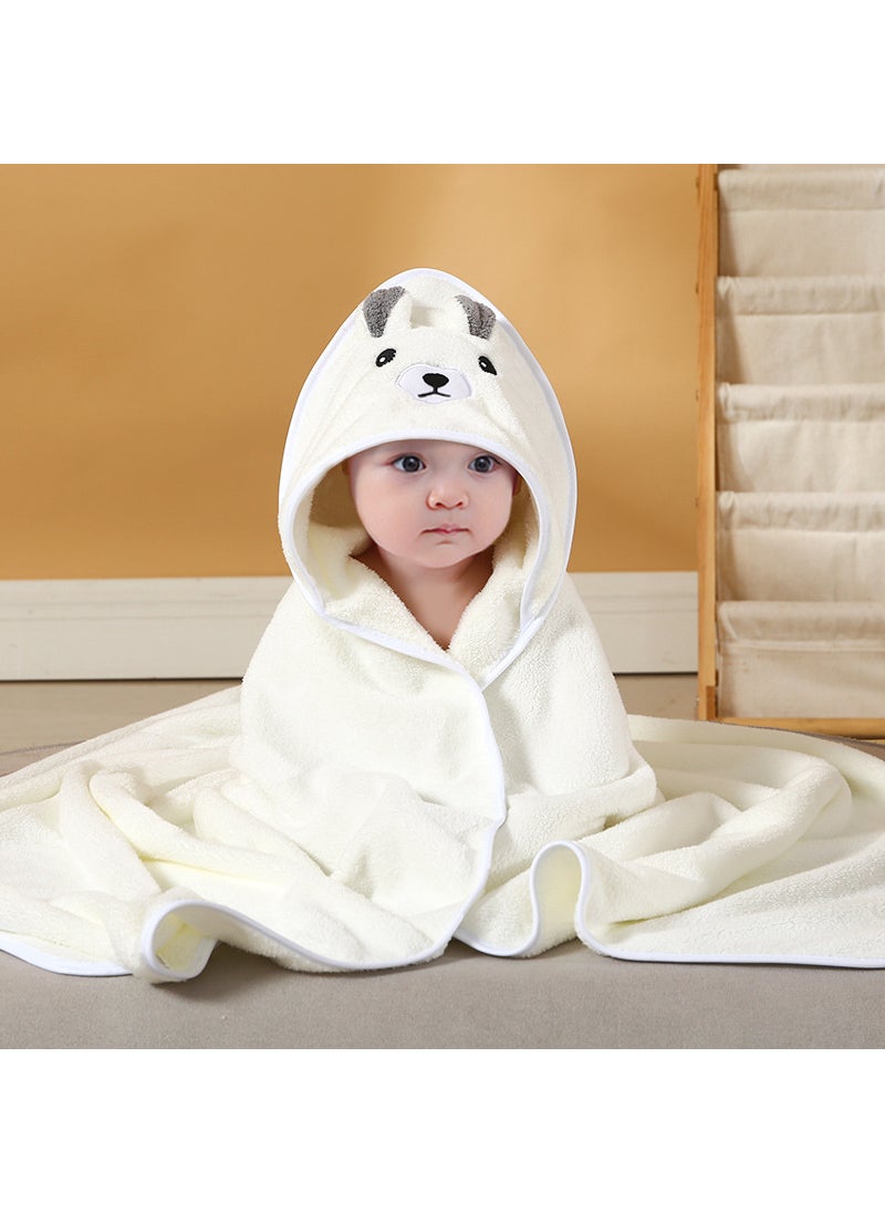 Kids Hooded Bath Towel Wrap Soft Quick-Dry White bunny 80*80cm [newborn style comes with square towel] suitable for 0-2 years old