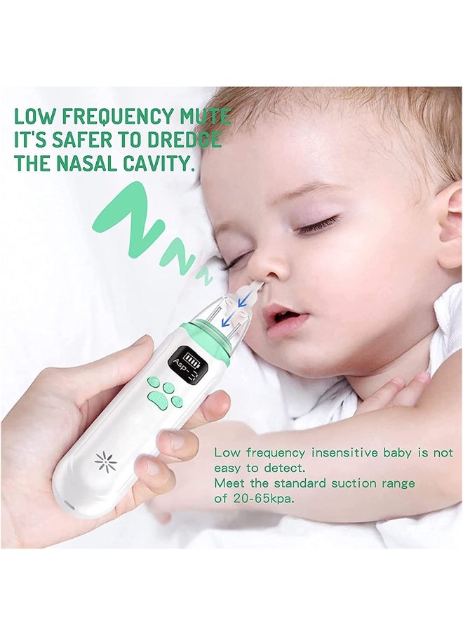 Electric Silent Baby Nasal Aspirator - White/Green