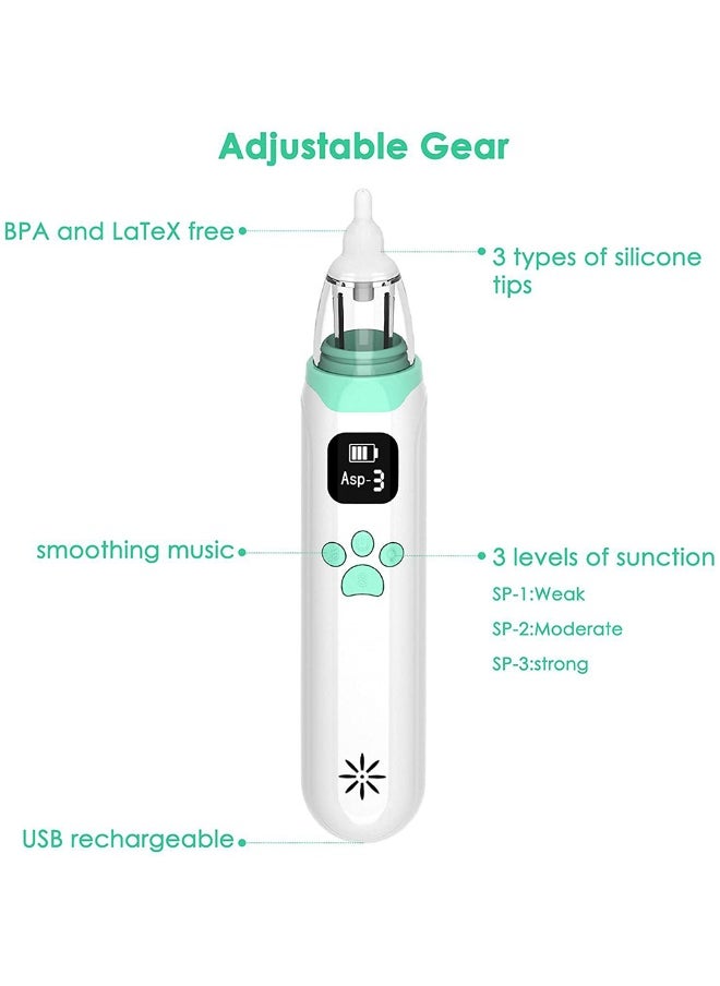 Electric Silent Baby Nasal Aspirator - White/Green