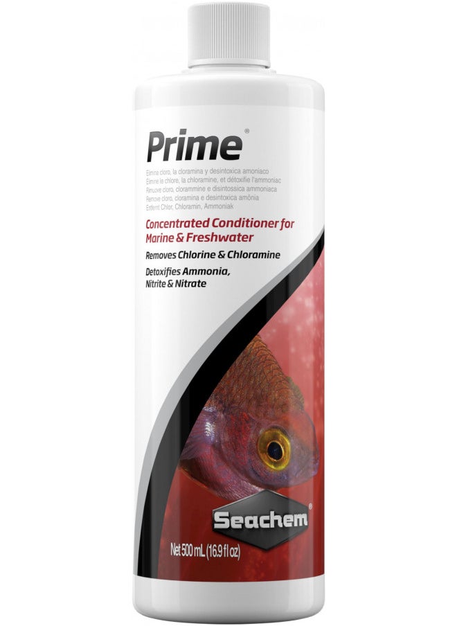 Seachem Prime Fresh and Saltwater Conditioner - Chemical Remover and Detoxifier 500 ml