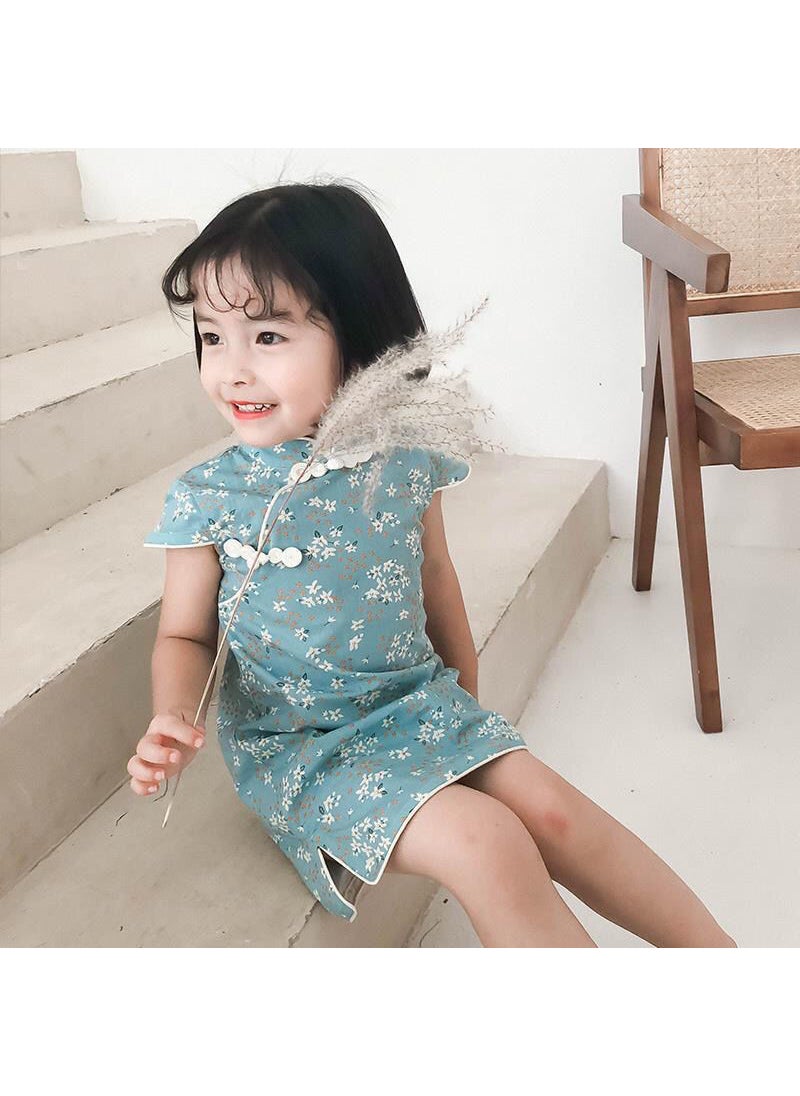 2022 Kids Cheongsam Dress Chinese Style Summer Outfit Jasper