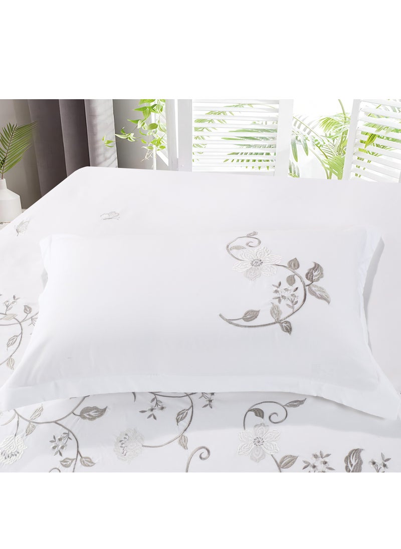 MMM HOME Embroidered 6pcs Super King/King/Single size High Cotton Hotel Master Quality Bedding Set Duvet Cover/Bedsheet/Pillow covers set