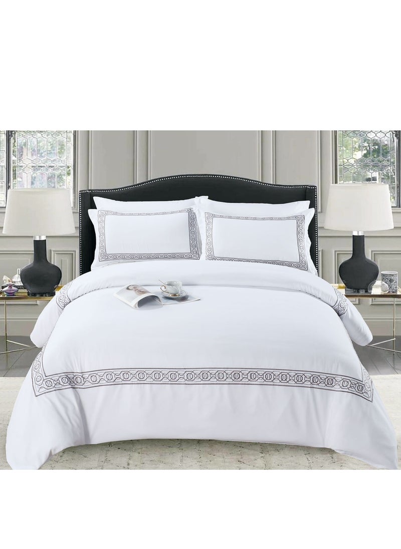 MMM HOME Embroidered 6pcs Super King/King/Single size High Cotton Hotel Master Quality Bedding Set Duvet Cover/Bedsheet/Pillow covers set