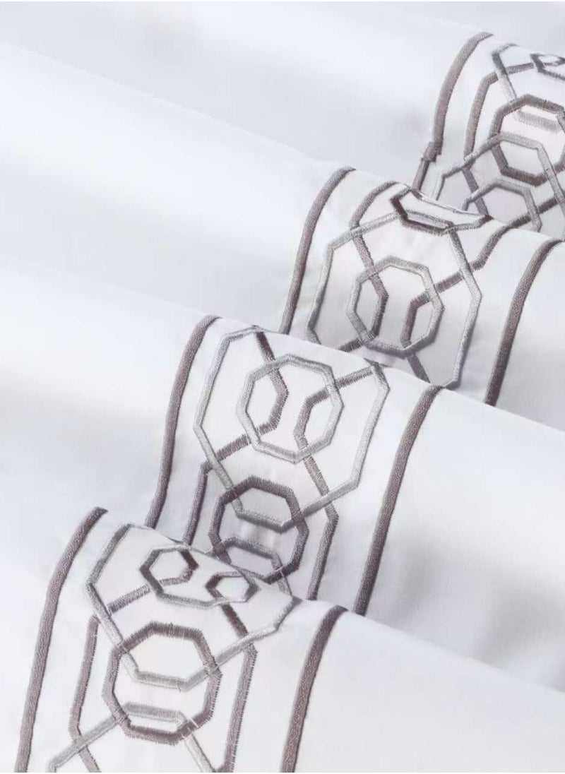 MMM HOME Embroidered 6pcs Super King/King/Single size High Cotton Hotel Master Quality Bedding Set Duvet Cover/Bedsheet/Pillow covers set