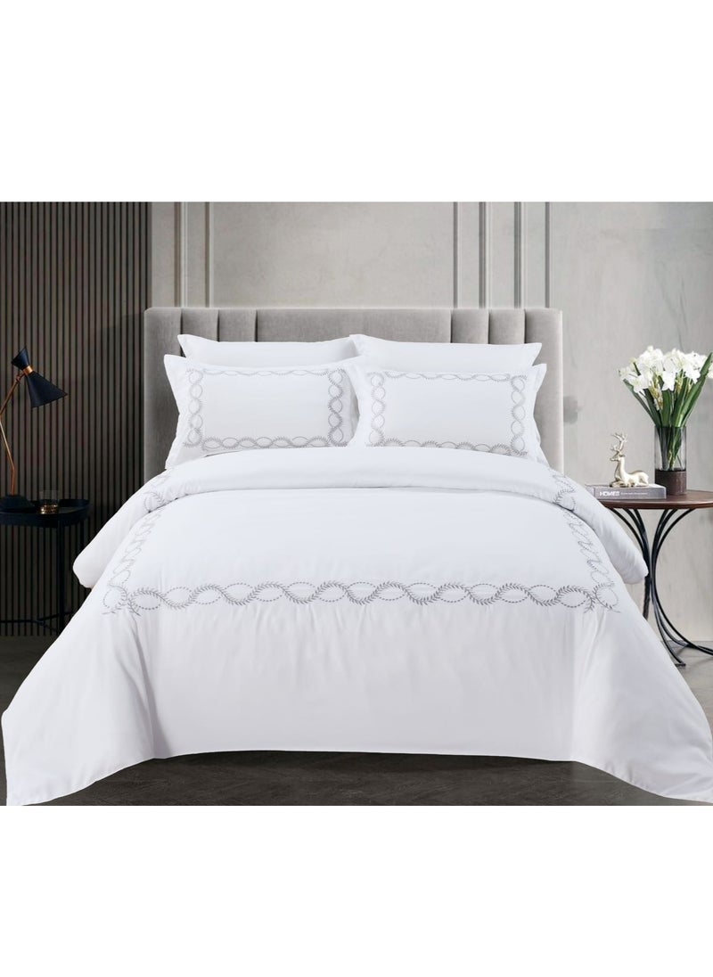 MMM HOME Embroidered 6pcs Super King/King/Single size High Cotton Hotel Master Quality Bedding Set Duvet Cover/Bedsheet/Pillow covers set