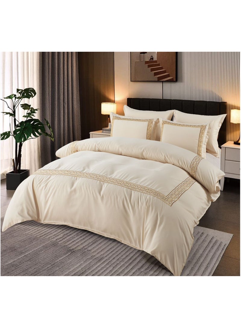 MMM HOME Embroidered 6pcs Super King/King/Single size High Cotton Hotel Master Quality Bedding Set Duvet Cover/Bedsheet/Pillow covers set