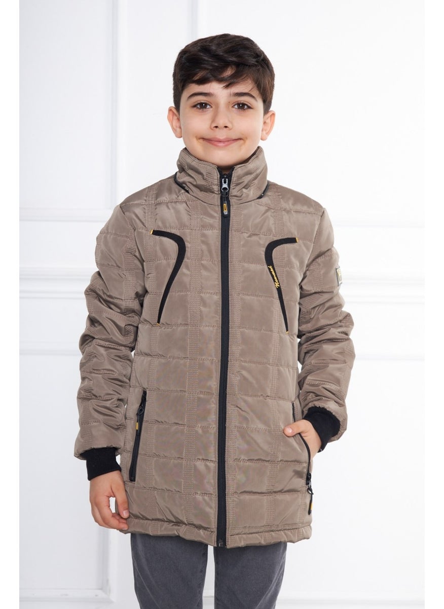 Cream Boy Water and Windproof Detachable Hooded Velvet Coat & Jacket