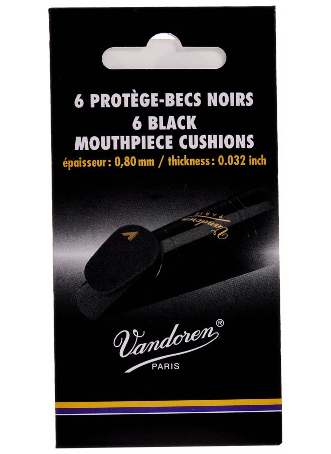 Vandoren VMCX6 Mouthpiece Cushions; Black; Thick; 0.80mm/.032