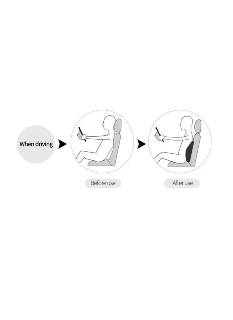 Ergonomic Memory Foam Lumber Support Pillow - Back Pain Relief for Office, Car, Gaming Chair