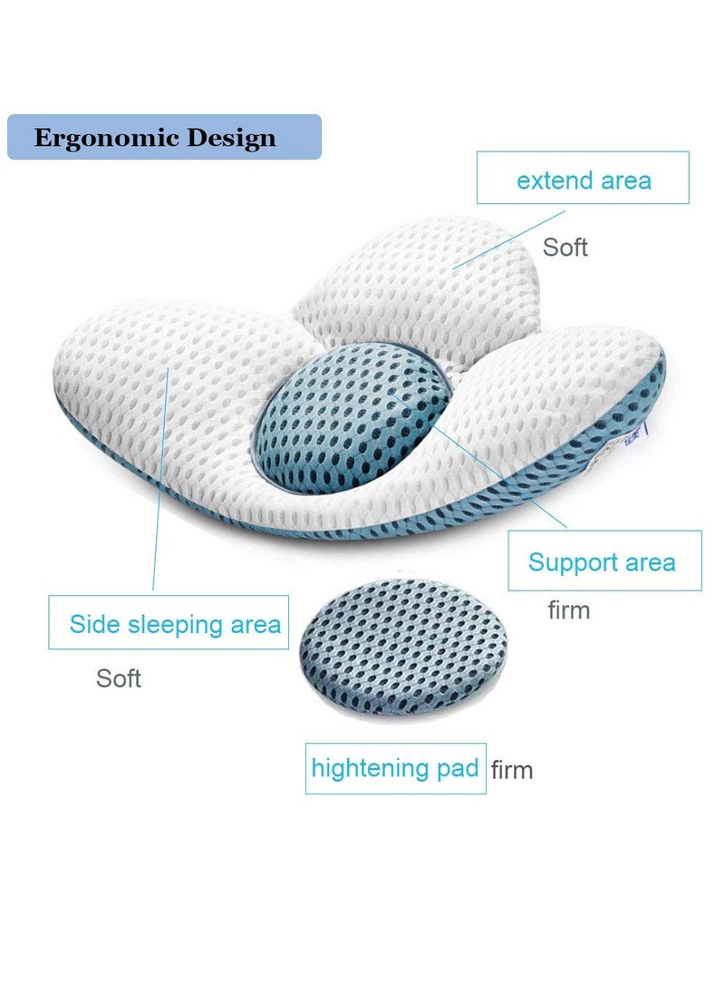 Lumbar Support Pillow for Sleeping, Height Adjustable, 3D Lower Back Support Pillow Waist Sciatic Pain Relief Cushion Reduce Pain for Bed Rest - Side, Back and Stomach Sleepers