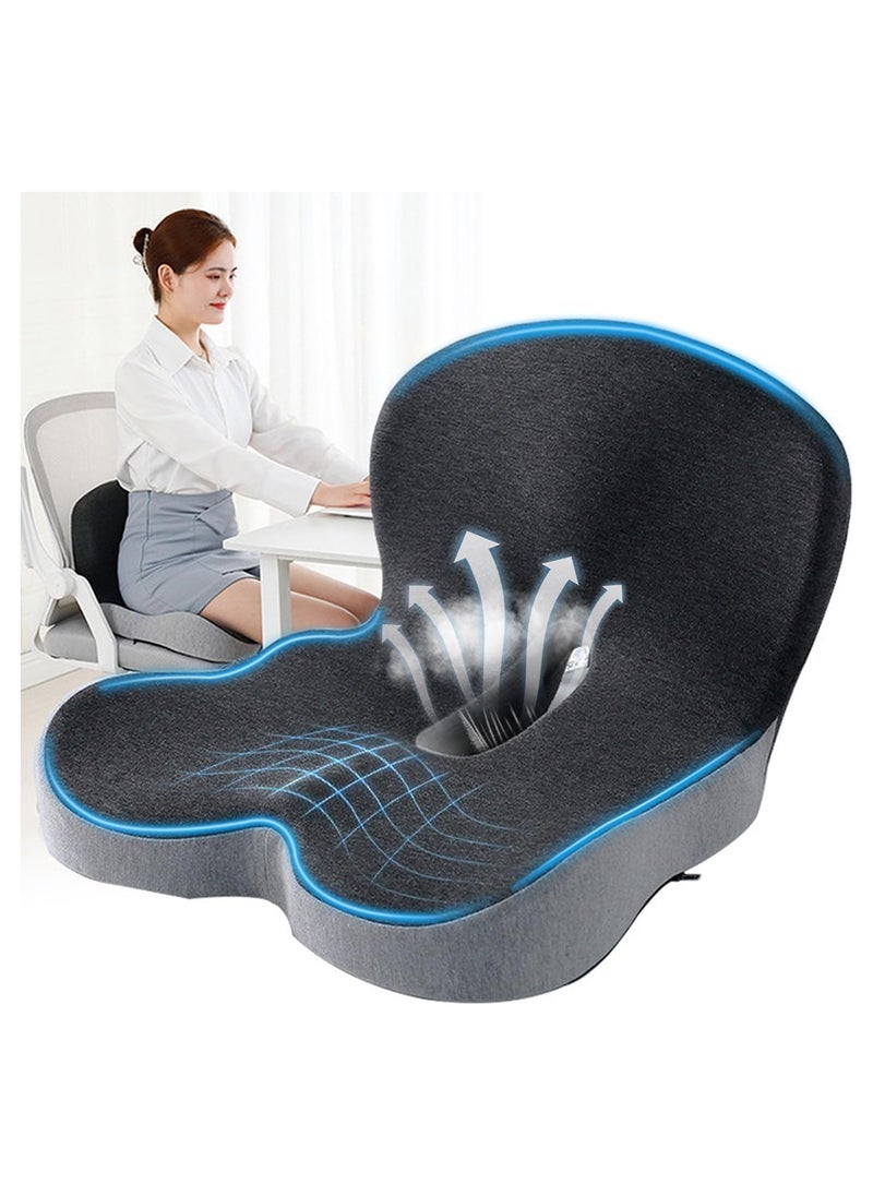 Support Pillow Seat Cushion for Office Chair Pressure Relief Sciatica & Tailbone Pain Relief Memory Foam Firm Coccyx Pad for Long Sitting