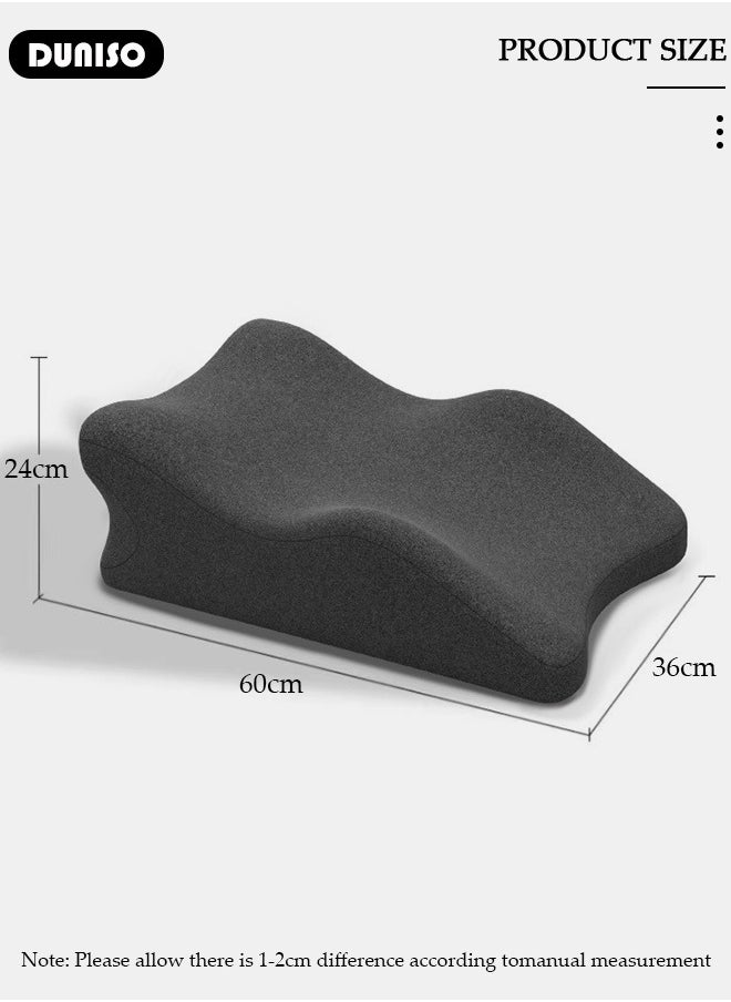 Leg Elevation Pillow with Memory Foam, High-Density Leg Rest Elevating Wedge Pillow Relieves Leg Pain, Hip & Knee Pain, Improves Blood Circulation, Reduces Swelling, Detachable Lumbar Support Pillow for Sleeping Reading