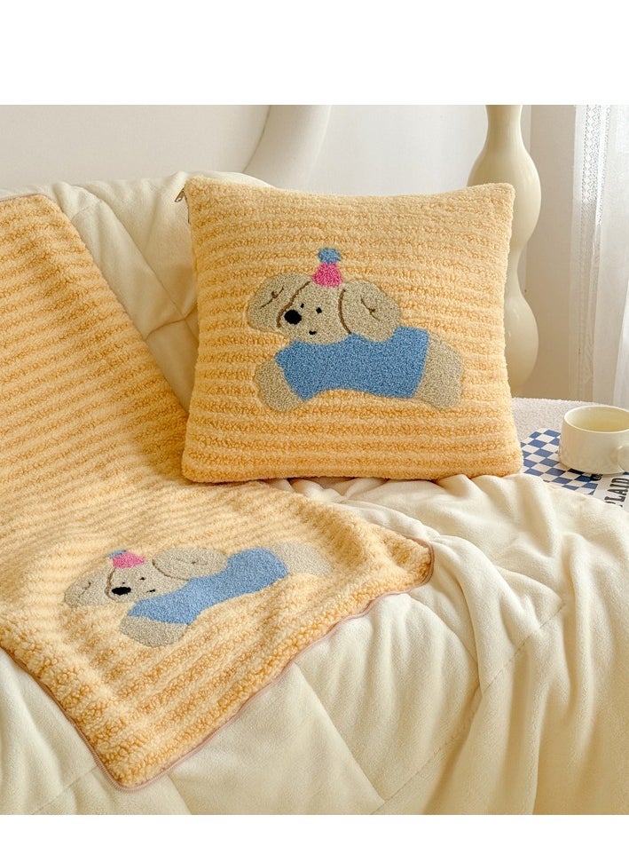 Towel Embroidery Pillow And Blanket Can Be Used For Both Car And Sofa Cushions, Suitable For Travel, Airplanes, Trains, Beds, Offices, And Rest