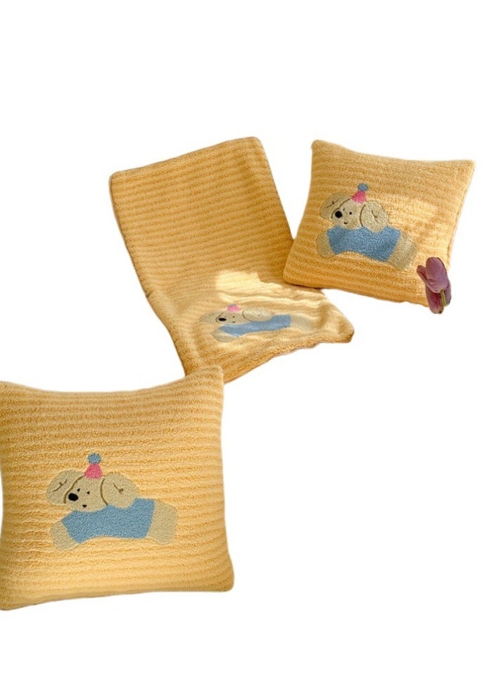 Towel Embroidery Pillow And Blanket Can Be Used For Both Car And Sofa Cushions, Suitable For Travel, Airplanes, Trains, Beds, Offices, And Rest