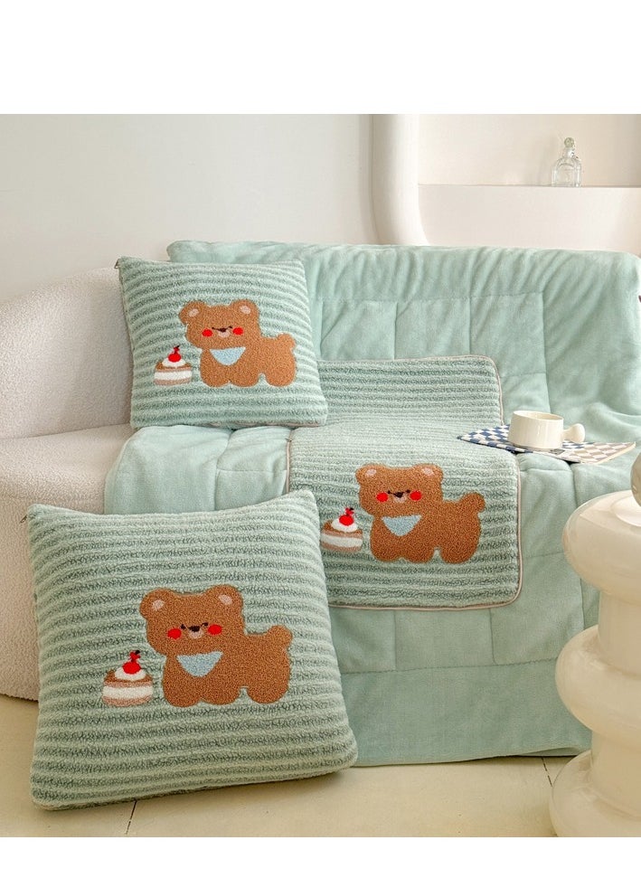 Towel Embroidery Pillow And Blanket Can Be Used For Both Car And Sofa Cushions, Suitable For Travel, Airplanes, Trains, Beds, Offices, And Rest