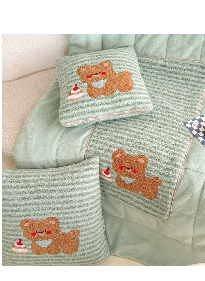 Towel Embroidery Pillow And Blanket Can Be Used For Both Car And Sofa Cushions, Suitable For Travel, Airplanes, Trains, Beds, Offices, And Rest