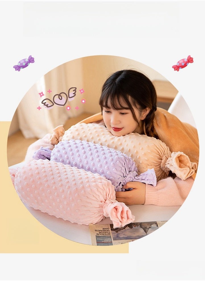 Candy Bean Pillow And Blanket Can Be Used For Both Car And Sofa Cushions, Suitable For Travel, Airplanes, Trains, Beds, Offices, And Rest